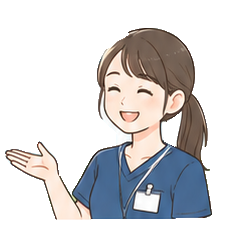 笑顔で説明する看護師のイラスト